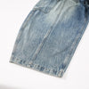 Distressed Cargo Style Wide Leg Denim Jeans