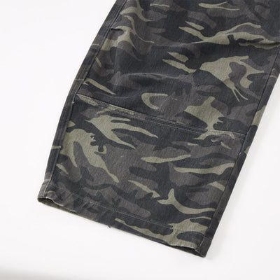 Camo Print Cargo Wide Leg Denim Jeans