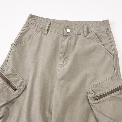 Relaxed Fit Tactical Cargo Zipper Pants