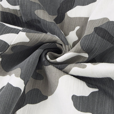 Utility Style Camo Print Wide Leg Cargo Pants