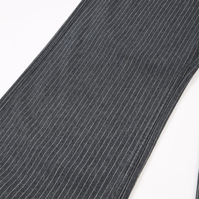 Tailored High Waist Wide Leg Striped Pants