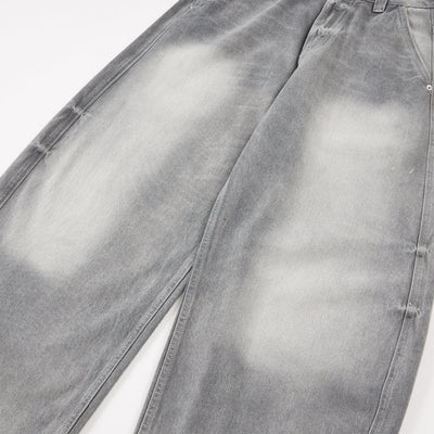 Vintage Gray Distressed High Waist Jeans