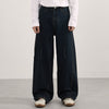 Embellished Dark Blue High Waist Wide Leg Jeans