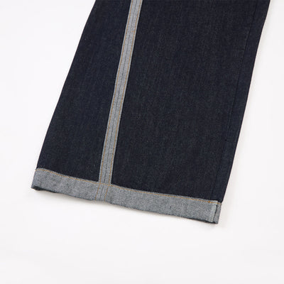 Wide Leg Contrast Stripe Denim Jeans