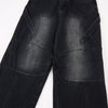 Artistic Patchwork Vintage Black Wide Leg Jeans