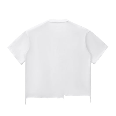 Distressed Oversized Raw Hem Tee