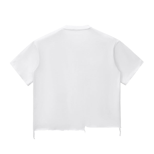 Distressed Oversized Raw Hem Tee