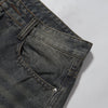 Knee Patch Design Vintage Washed Denim Shorts