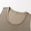 Wax-Dye Waffle Knit Vintage Washed U-Neck Vest