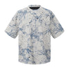 Burnout Plum Dye Artistic Color-Block Tee