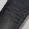 Distressed Dark Denim Vintage Wash Flared Jeans