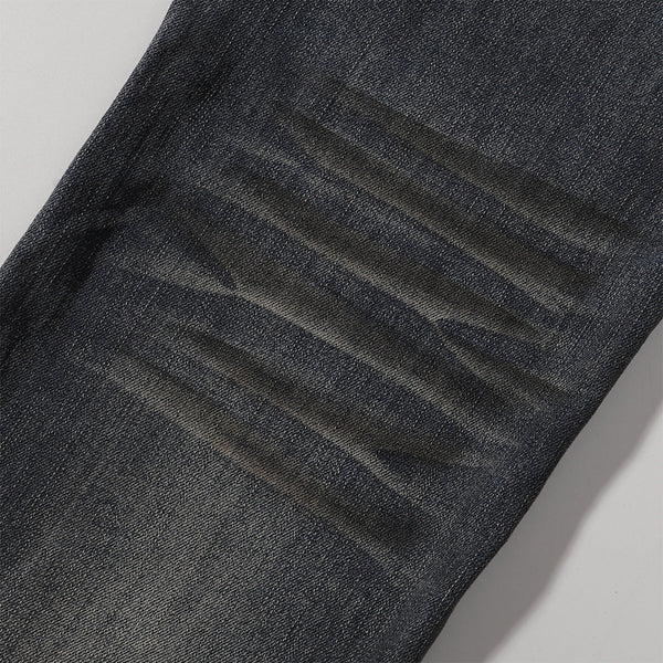 Distressed Dark Denim Vintage Wash Flared Jeans