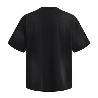 Swirl Dyed Distressed Pocket Loose Fit Crew Tee