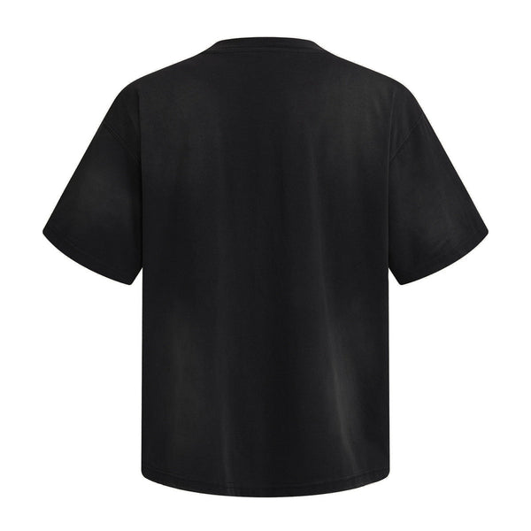Swirl Dyed Distressed Pocket Loose Fit Crew Tee