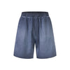 Reverse-Dyed Distressed Raw Edge Shorts