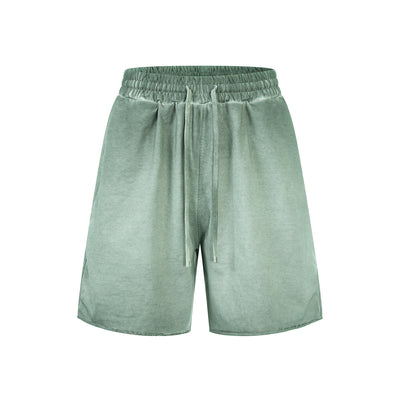Reverse-Dyed Distressed Raw Edge Shorts