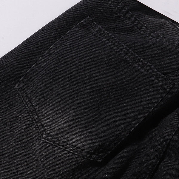 Black Washed Wide Leg Denim Jeans