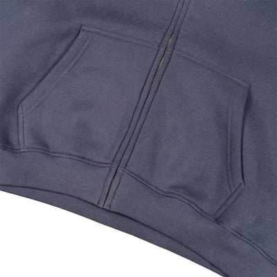 Boxy Cropped 340G Thermal Fleece Zip Hoodie