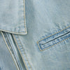Pleated Short Sleeve Midi Denim Shirtdress