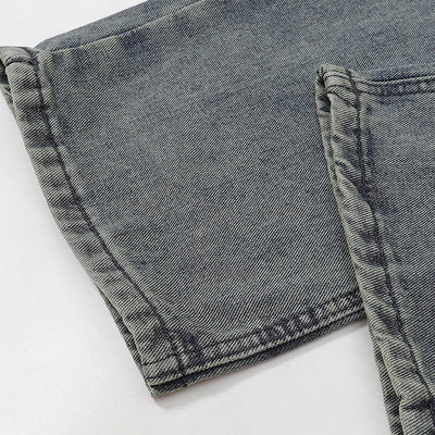 Vintage Wash Wide Leg Denim Jeans