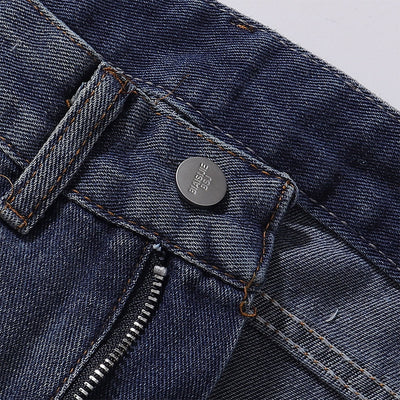 Front Pocket Embroidered Washed Wide Leg Jeans