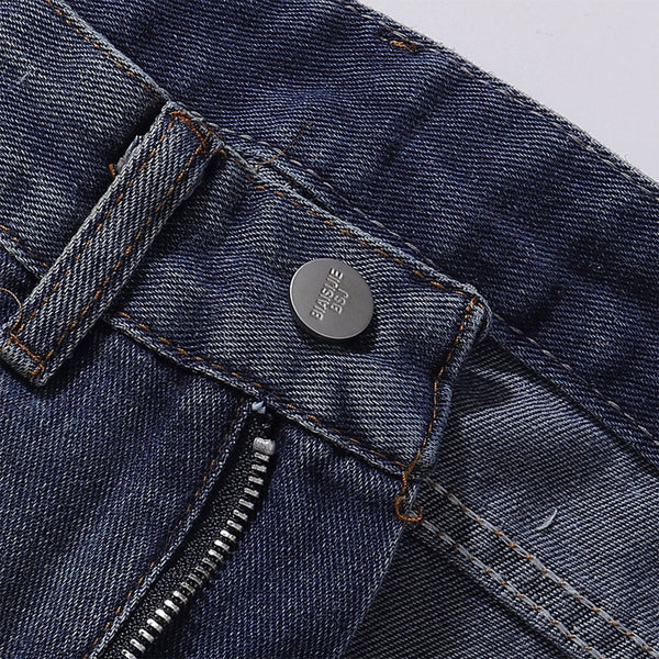 Front Pocket Embroidered Washed Wide Leg Jeans