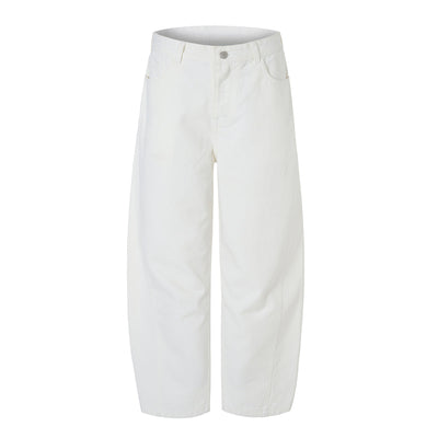 Curved Wide Leg High Waist Clean Stitch Workwear Pants