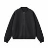 Solid Zip-Front Fleece Bomber Jacket