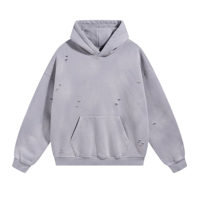 Rips Soft Fleece Lined Distressed Pullover Hoodie