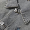 Floral Embroidery Denim Trucker Jacket