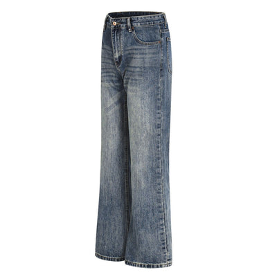 Men's Mid-Rise Straight-Leg Washed Denim Pants – Vintage Casual