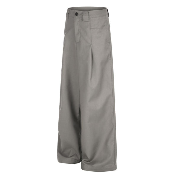 Quiet Luxury Pleated Straight-Leg Trousers