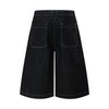 High-Waist A-Line Denim Cropped Shorts