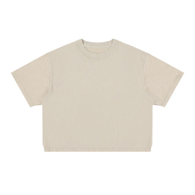 275G Heavyweight Cotton Coverstitch Cropped Tee