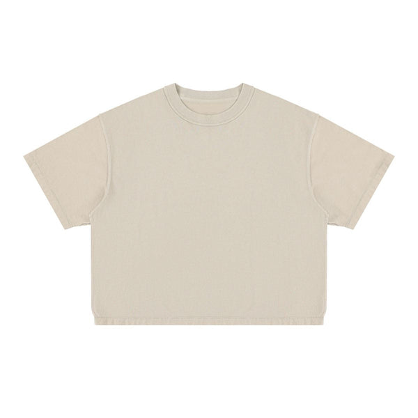 275G Heavyweight Cotton Coverstitch Cropped Tee