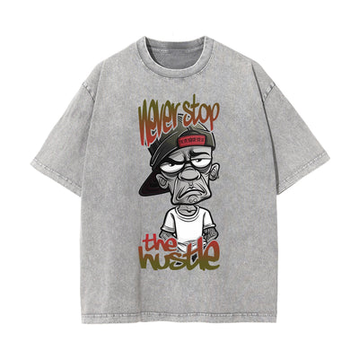 Streetwear Stone Wash Graphic Tee-INNBLAC