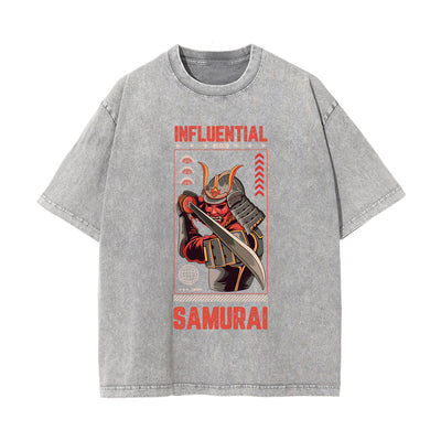 Influential Samurai Graphic Washed Tee-INNBLAC