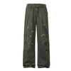 Vintage Striped Corduroy Patchwork Multi-Pocket Relaxed Wide-Leg Cargo Pants