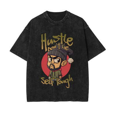 Streetwear Stone Wash Graphic Tee-INNBLAC