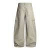 Washed Wrinkled Barrel with Zipper Pockets Cargo Pants
