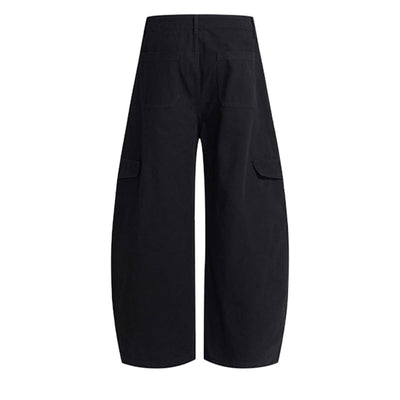 Minimal Washed Solid Wide Leg Barrel Pants