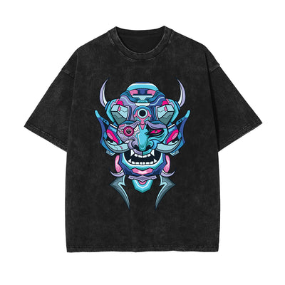 Oni Mask Mecha Graphic Tee-INNBLAC