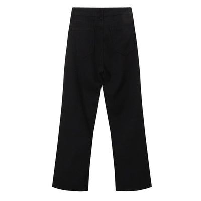 Button Fly Wide Leg Denim Jeans