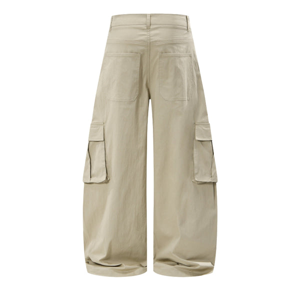 Loose Fit Curved Parachute Pants