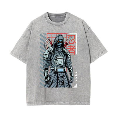 Urban Ninja Stone Wash Graphic Tee-INNBLAC