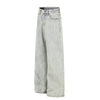 Vintage Light Wash Wide Leg Slub Denim Jeans