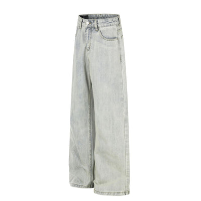 Vintage Light Wash Wide Leg Slub Denim Jeans