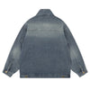 Heavy Craft Motorcycle Style Loose Casual Workwear Washed Denim Jacket