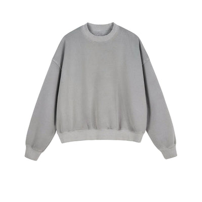 Boxy Fit WashedDistressed Fleece Sweatshirt