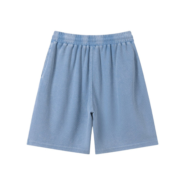 Men’s Vintage Wash Loose Fit Snowflake Waffle Shorts